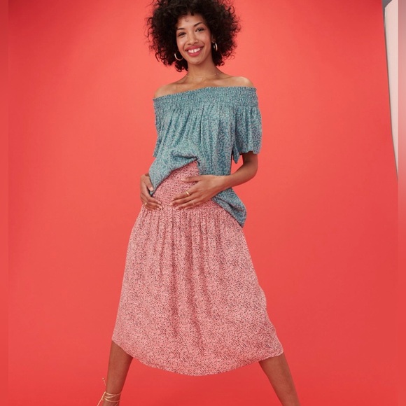 The Nines by Hatch Pink Floral Maternity Skirt (S) - $10 - Picture 3 of 8